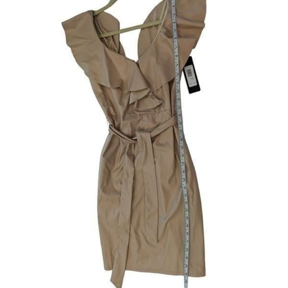 NWT Bebe Womens Knee Length Sleeveless V Neck Zip Dress Beige Size S - Picture 8 of 10